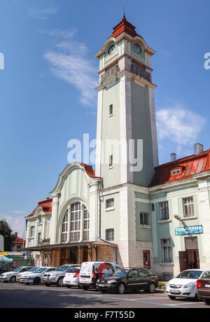 Burgas, Bulgaria - July 23, 2014: Central passenger railway station of Burgas Stock Photo
