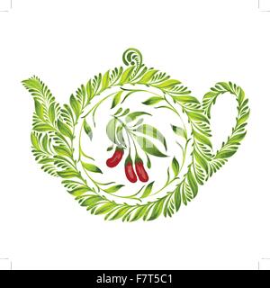 decorative ornament teapot Stock Vector