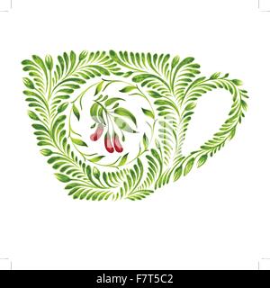 decorative ornament teacup Stock Vector