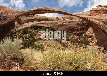 Landscape Arch in Devil's Garden, Arches National Park, Utah, USA Stock Photo