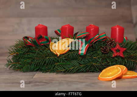 Handmade production of Christmas wreaths using weld gun (Shallow DOF). Stock Photo
