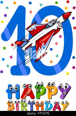 Happy 10th Birthday Card With Cute Cats - 10 Year Old Birthday Greeting Card & Envelope - Eco-Friendly 350gsm Card