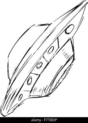 Alien. Vector illustration of a sketch humanoid head. Ufo. Paranormal ...