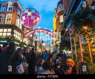 Christmas decorations London  Carnaby Street   Christmas London 2016 Stock Photo