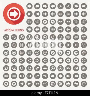 arrow sign icons with black background Stock Vector