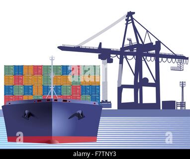 Ship with containers Stock Vector