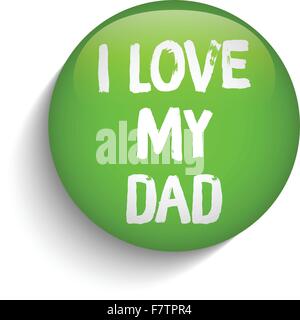Happy Fathers Day Green Icon Button Stock Vector