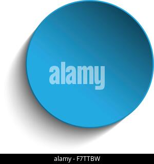 Blue Circle Button on White Background Stock Vector