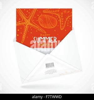 Postal Envelopes With Greeting Card Stock Vector