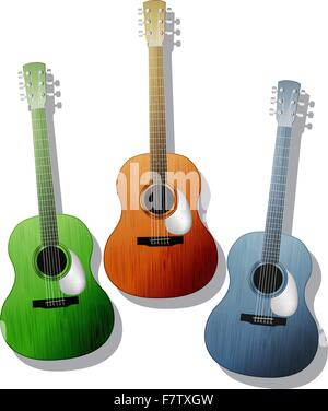 Colored guitars Stock Vector