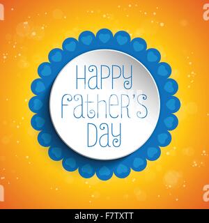 Happy Fathers Day Blue Heart Background Stock Vector