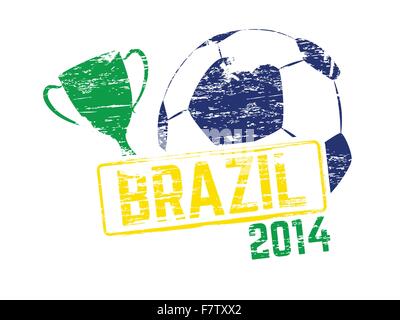 Vector Brazil 2014 stamp Stock Vector