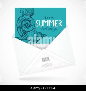 Postal Envelopes With Greeting Card Stock Vector