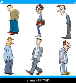 men characters set cartoon illustration Stock Vector