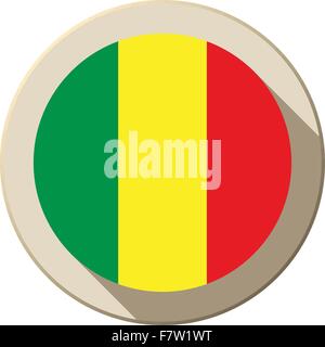 Mali Flag Button Icon Modern Stock Vector