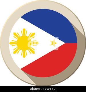 Philippines Flag Button Icon Modern Stock Vector