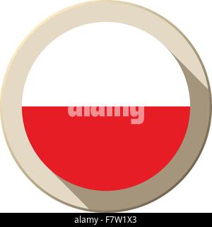Poland Flag Button Icon Modern Stock Vector