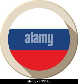 Russia Flag Button Icon Modern Stock Vector