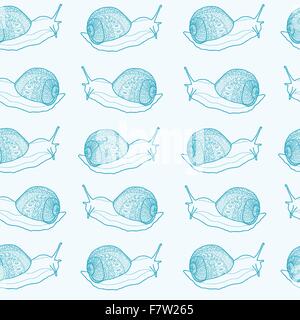 Seamless pattern with snails, vector Stock Vector