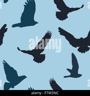 Vector birds background seamless pattern Stock Vector
