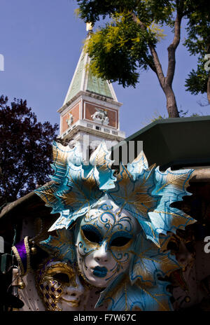 Typical Venetian Carnival Masks in a Market in the Veneto Region of Italy Stock Photo