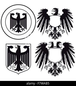 Eagle heraldic shields Stock Vector