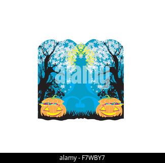 halloween invitation, pumpkins full of candy Stock Vector
