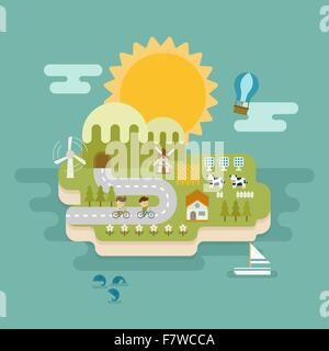 eco green concept , flat design Stock Vector