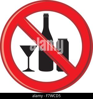 No alcohol. Alcohol prohibition sign, vector illustration Stock Vector ...
