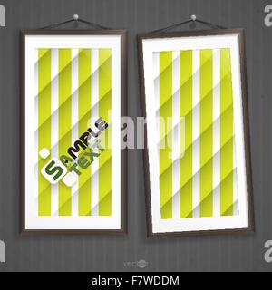 Two  Frames Of Picture On A Striped Old Wall Stock Vector