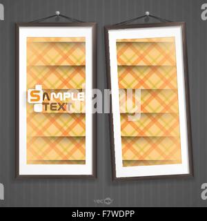 Two  Frames Of Picture On A Striped Old Wall Stock Vector