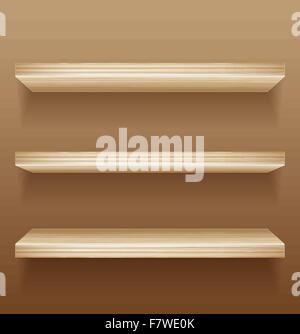 wooden shelves Stock Vector