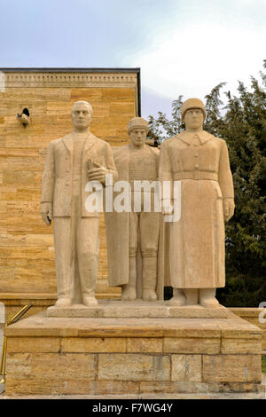 Male Statues at Anitkabir in Ankara, Turkey