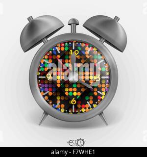 Metal Classic Style Alarm Clock Stock Vector