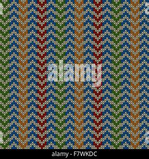 Seamless pattern with knitted motif Stock Vector