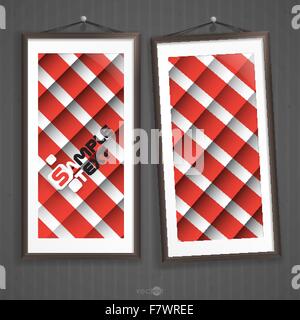 Two  Frames Of Picture On A Striped Old Wall Stock Vector