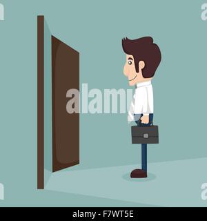 Businessman walking to opened door Stock Vector