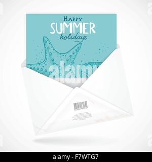 Postal Envelopes With Greeting Card Stock Vector