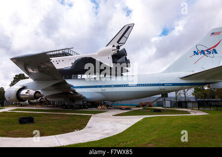 Boeing Space Shuttle with Independence at Space Center Houston, Texas, Stock Photo