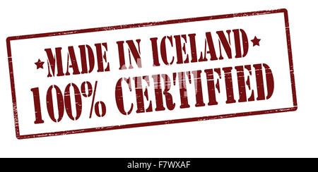 Made in Iceland one hundred percent certified Stock Vector