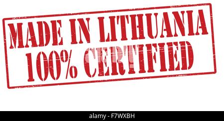 Made in Lithuania one hundred percent certified Stock Vector