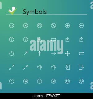 Symbols Line Icons Stock Vector