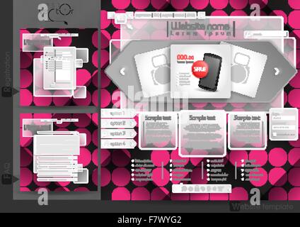 Website Design Template Menu Elements Stock Vector