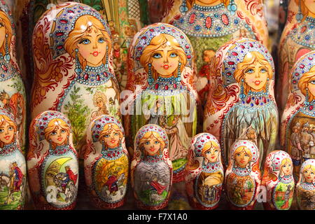 Colorful set of matrioskas, the typical doll of Russia Stock Photo