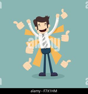 Businessman like , thumbs up Stock Vector