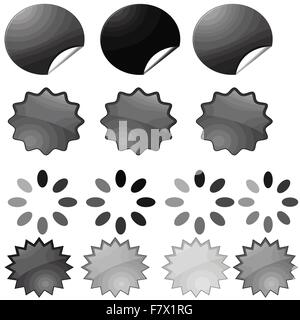 Illustration of different shape sticker on white background Stock Vector