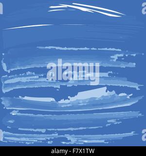 Blue background with white brush paint Stock Vector