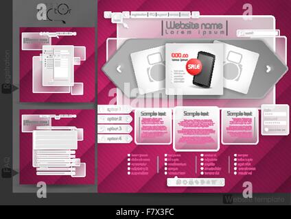 Website Design Template Menu Elements Stock Vector