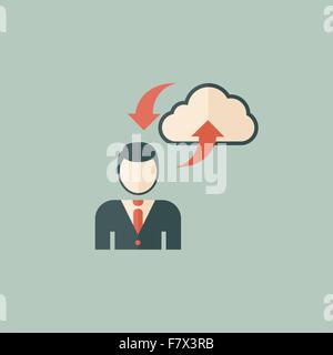 Cloud Computing Flat Icon Stock Vector