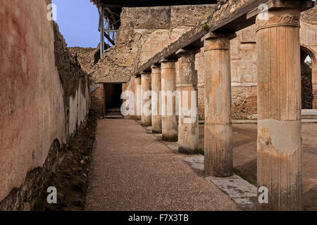 Colonnade Thermal Baths of Stabys Pompeii Campanula Italy Stock Photo